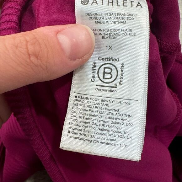 Athleta Elation Rib Crop Flare in Fuscia sz 1X - Picture 8 of 8
